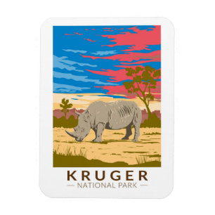 Imán Parque nacional Kruger Rhinoceros blancos Viajes a