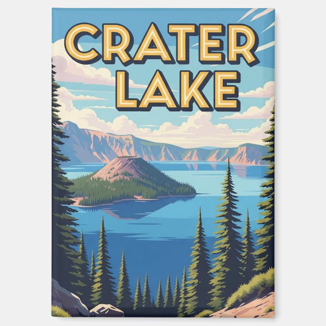 Imán Parque Nacional Lago del Cráter Viajes Oregon (Anverso)