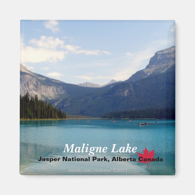 Imán Parque nacional Lago Maligno/Jasper, Alberta Canad (Frente)