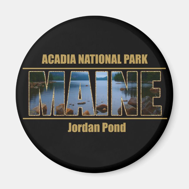 Imán Parque nacional MAINE Picture Font Acadia (Frente)