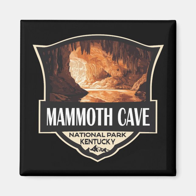 Imán Parque nacional Mammoth Cave Ilustracion Arte Retr (Frente)