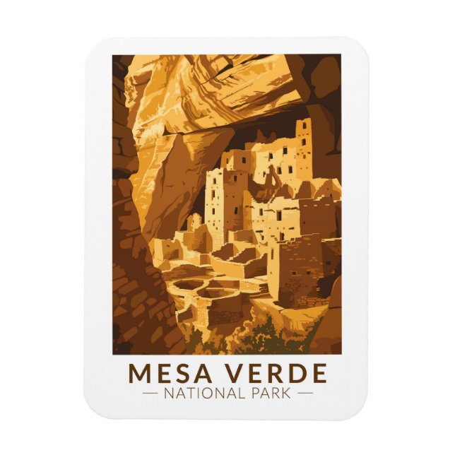 Imán Parque nacional Mesa Verde Acanto Palacio de Viaje (Vertical)