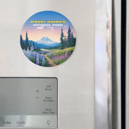 Imán Parque nacional Monte Rainier Retro de Washington