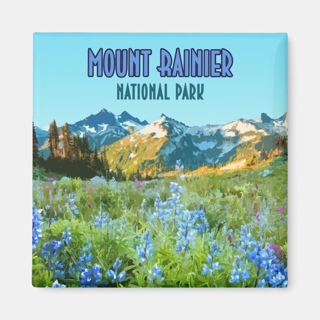 Imán Parque nacional Mount Rainier (Frente)