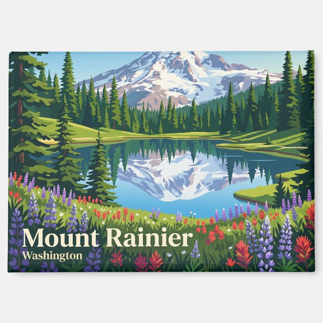 Imán Parque Nacional Mount Rainier EE. UU. (Anverso)