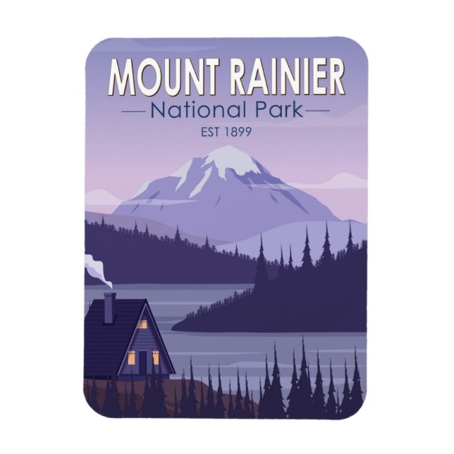 Imán Parque nacional Mount Rainier Washington Cabin Ret (Vertical)