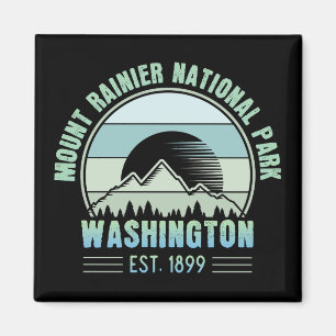 Imán Parque nacional Mount Rainier Washington Retro