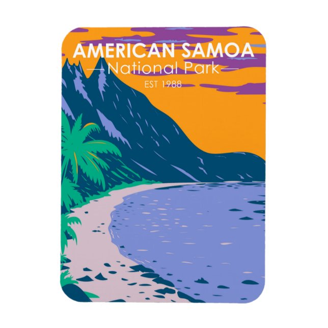 Imán Parque nacional Ofu de Samoa Americana (Vertical)