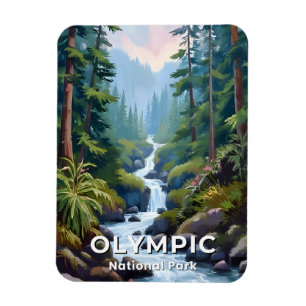 Imán Parque Nacional Olímpico Arte de Viajes a Washin