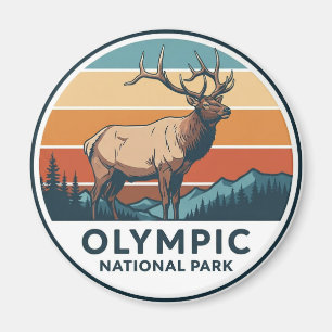 Imán Parque nacional olímpico de Roosevelt Elk Washingt