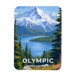 Imán Parque Nacional Olímpico | Pintura de viaje por Wa