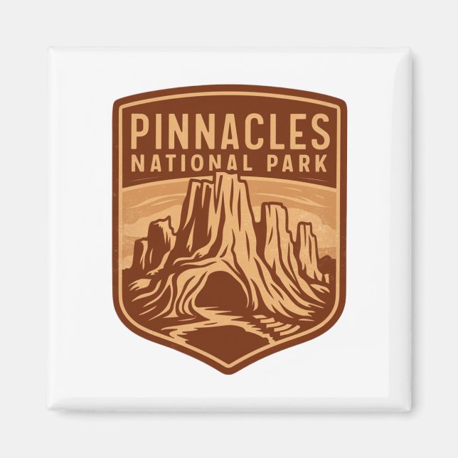 Imán Parque nacional Pinnacles Emblem de viajes (Frente)