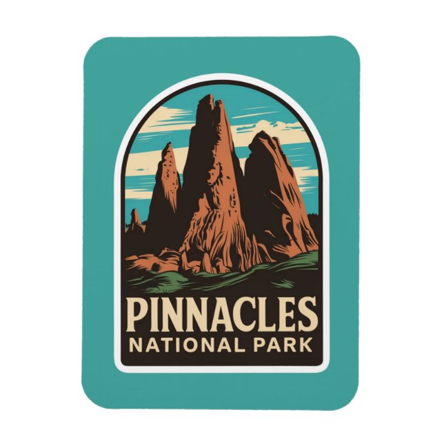 Imán Parque nacional Pinnacles Emblem de viajes (Vertical)