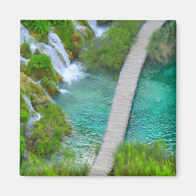 Imán Parque nacional Plitvice en Senderos de Croacia (Frente)