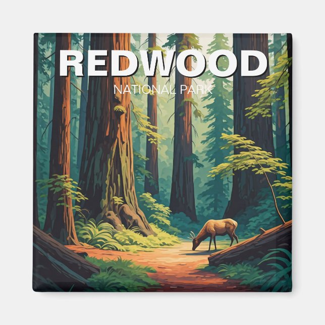 Imán Parque nacional Redwood, California Elk (Frente)