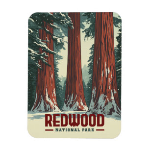Imán Parque nacional Redwood - Vintage California