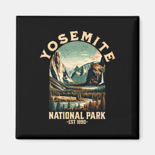 Imán Parque Nacional Retro Yosemite Usa Senderismo Vint