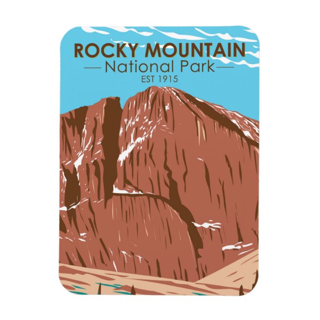 Imán Parque nacional Rocky Mountain Colorado Longs Peak (Vertical)