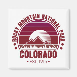 Imán Parque nacional Rocky Mountain Colorado Retro