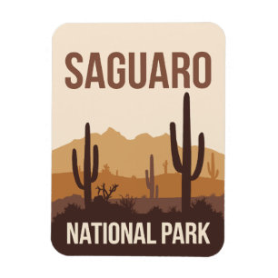 Imán Parque nacional Saguaro Arte de viajes mínimo