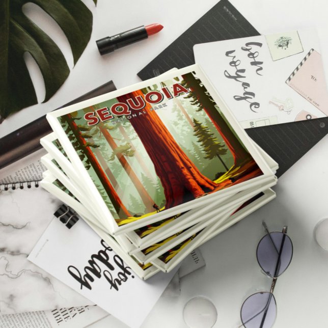 Imán Parque nacional Secuoia de Vintage (Subido por el creador)