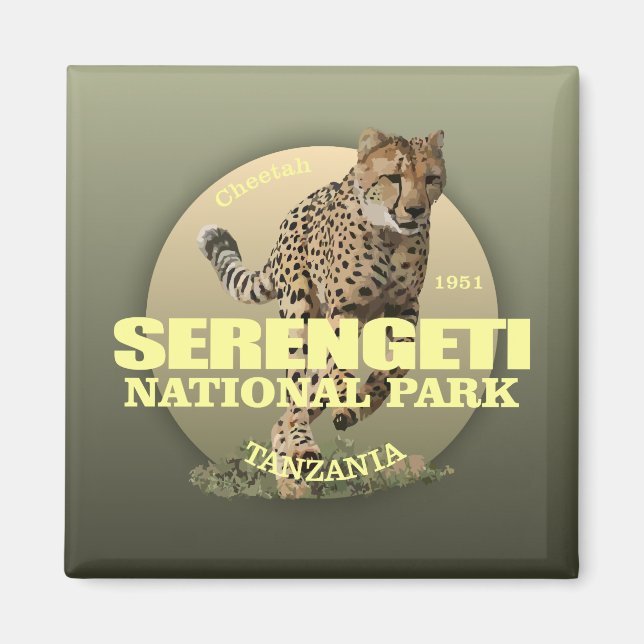 Imán Parque nacional Serengeti (Cheetah) WT (Frente)