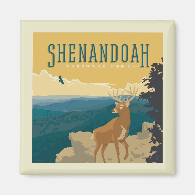 Imán Parque nacional Shenandoah | Deer (Frente)