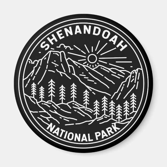 Imán Parque nacional Shenandoah Virginia Monoline (Frente)