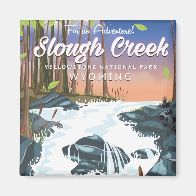 Imán Parque nacional Slough Creek y Yellowstone (Frente)