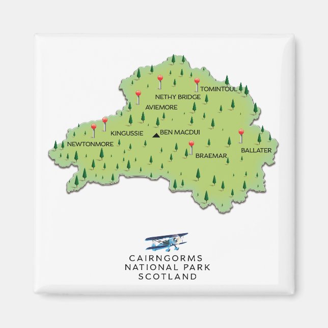 Imán parque nacional Snowdonia, mapa de Gales (Frente)