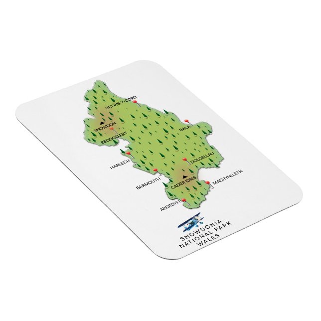 Imán Parque nacional Snowdonia, Mapa de Gales (Lado Derecho)