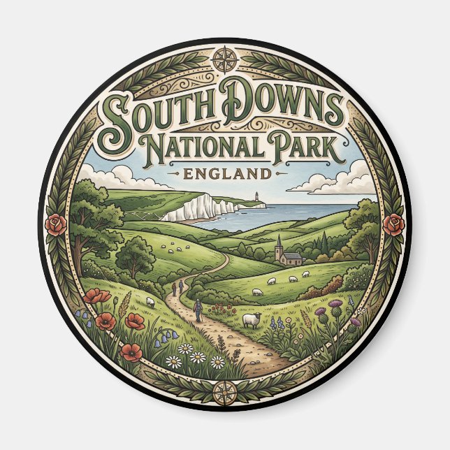Imán Parque Nacional South Downs Inglaterra (Frente)