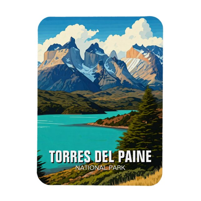 Imán Parque nacional Torres Del Paine Chile (Vertical)