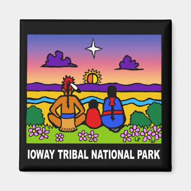 Imán Parque nacional Tribal de Ioway (Frente)