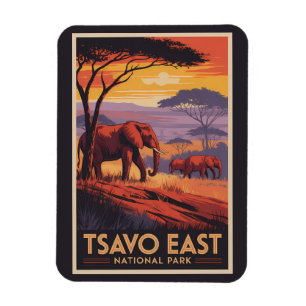Imán Parque Nacional Tsavo Este Kenia Ilustración Viaje