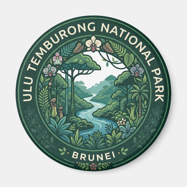 Imán Parque Nacional Ulu Temburong Brunei (Frente)
