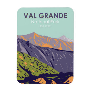 Imán Parque nacional Val Grande Italia Vintage