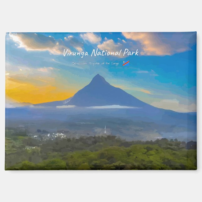Imán Parque Nacional Virunga, RD Congo - Volcán (Anverso)