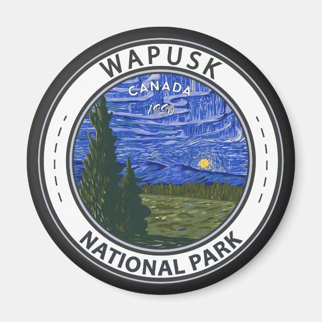 Imán Parque nacional Wapusk Insignia de las luces del n (Frente)