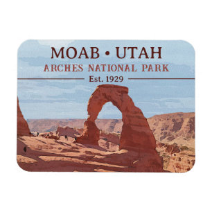 Imán Parque nacional Watercolor Delicado Arco Moab Utah