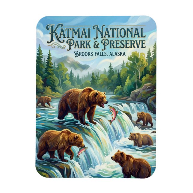 Imán Parque Nacional y Reserva Katmai EE. UU. (Vertical)