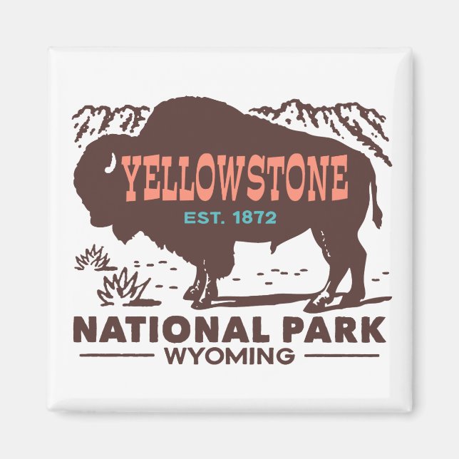 Imán Parque nacional Yellowstone (Frente)