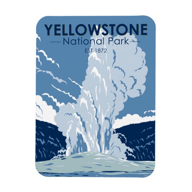 Imán Parque nacional Yellowstone Antigua cosecha fiel (Vertical)