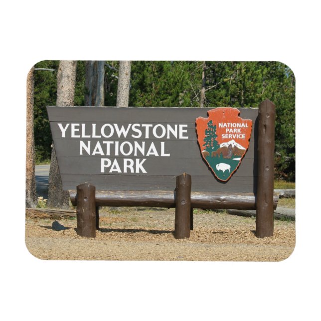 Imán Parque Nacional Yellowstone, cartel, Wyoming, EE. (Horizontal)