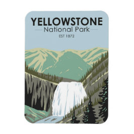 Imán Parque nacional Yellowstone Gibbon Falls Vintage