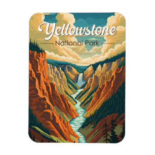 Imán Parque nacional Yellowstone Gran Cañón Arte Retro