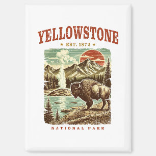 Imán Parque nacional Yellowstone - Montaña y Bison