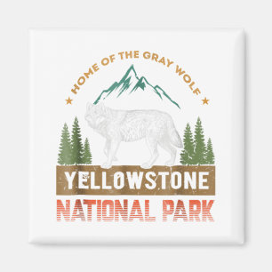 Imán Parque nacional Yellowstone T-Shirt Wolf Vintage M