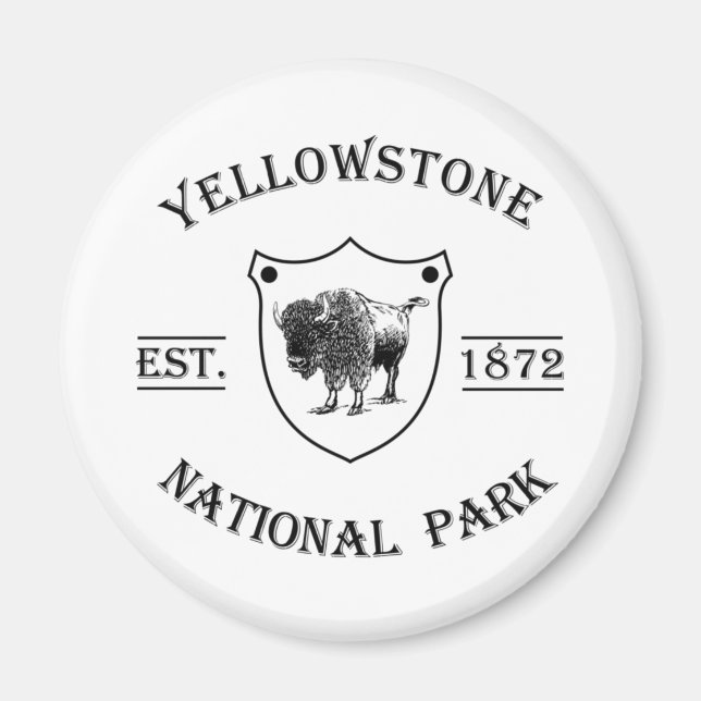Imán Parque Nacional Yellowstone Vintage (Frente)