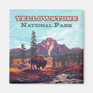 Imán Parque nacional Yellowstone Wyoming Bison Geyser